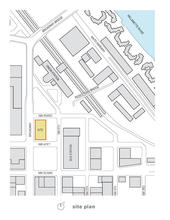 Site plan showing Bud Clark Commons' central urban location and proximity to important Portland institutions. - Photo Credit: Holst Architecture