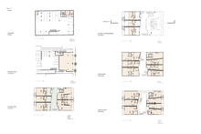 These drawings show floor plans of apartments and townhouses on each floor of the building. - Photo Credit: Brooks + Scarpa
