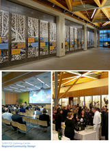 Concourse signage highlights environmental research and sustainable studies; Conference facility; Public outreach - Photo Credit: SUNY-ESF