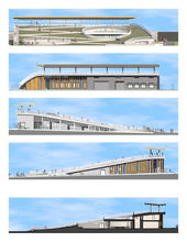 Rendered elevations and section - Photo Credit: Kiss + Cathcart, Architects © New York City, NYC Parks