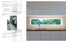 Detailed wall section and photo of landscape window in kitchen. - Photo Credit: Ken McCown; Design Team