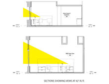 Sections showing views at 42” A.F.F. - Photo Credit: Design-Build Partners: The Beck Group and Westlake Reed Leskosky