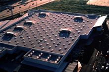 The Wal-Mart Ecostore in City of Industry, California makes extensive use of skylights, shown here on the roof. New research shows that skylighting can boost retail sales. - Photo Credit: BSW Architects